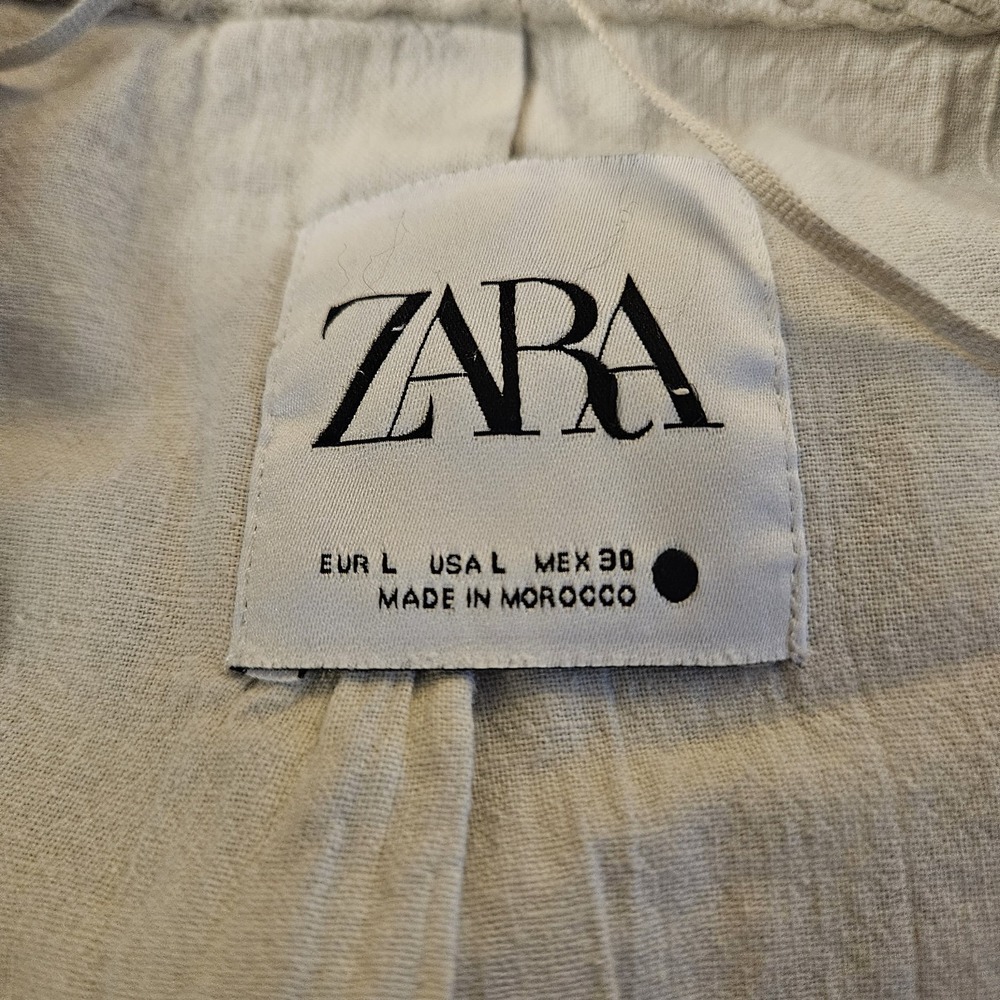 Zara Oversized Corduroy Blazer Ecru White Beige Cream Size Large Academia - Picture 3 of 7